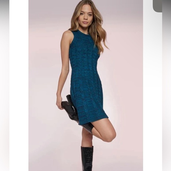 AMANDA UPRICHARD Braylen Cable Knit Sleeveless Sweater Dress. Size Small - Picture 13 of 13